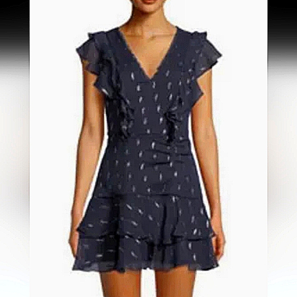 Midnight Dance Metallic Flounce Mini Dress